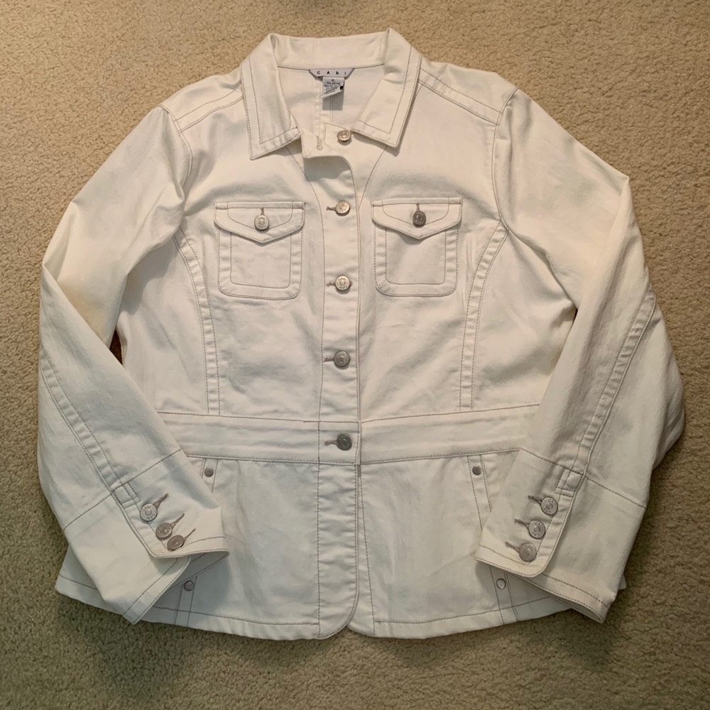 CAbi Off-White Jean Jacket